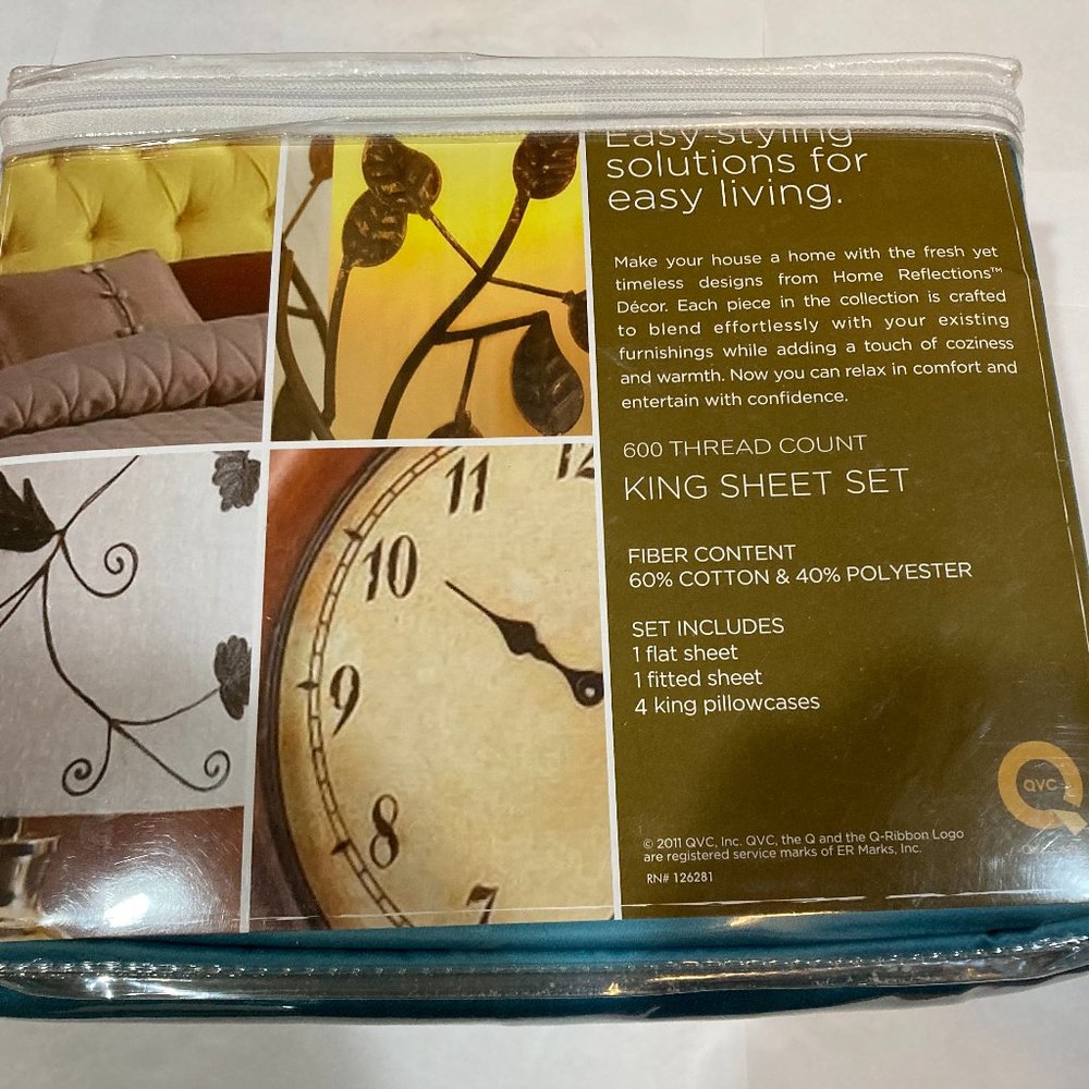 Home Reflections Decor 600tc King sheet set
